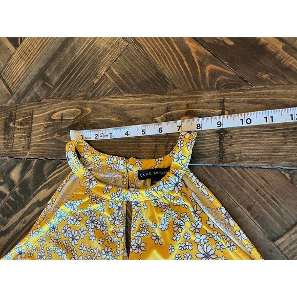 Lane Bryant Fairy Floral Top Women 14/16 Yellow Spring Summer Loose Stretchy - Picture 6 of 8